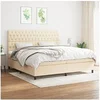 Image de Boxspring met matras stof cràmekleurig 200x200 cm3142046