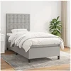 Image de Boxspring met matras stof lichtgrijs 100x200 cm3142073