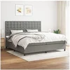 Image de Boxspring met matras stof donkergrijs 200x200 cm3142122