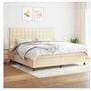 Image de Boxspring met matras stof cràmekleurig 200x200 cm3142126