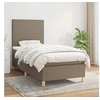 Image de Sommier à Lattes de Lit avec Matelas, Lit Rembourré, Lit Simple, Lit Adulte de Chambre à Coucher Intérieur, Moderne, Taupe 90x200 cm Tissu