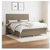 Image de Sommier à Lattes de Lit avec Matelas, Lit Rembourré, Lit Double, Lit Adulte de Chambre à Coucher Intérieur, Moderne, Taupe 180x200 cm Tissu 3142197