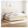 Image de Boxspring met matras stof cràmekleurig 200x200 cm3142206