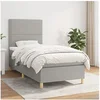 Image de Boxspring met matras stof lichtgrijs 90x200 cm3142225