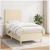 Image de Boxspring met matras stof cràmekleurig 90x200 cm3142230