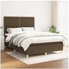 Image de Boxspring met matras stof donkerbruin 140x190 cm3142252