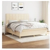 Image de Boxspring met matras stof cràmekleurig 180x200 cm3142358