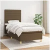 Image de Sommier à Lattes de Lit avec Matelas, Lit Rembourré, Lit Simple, Lit Adulte de Chambre à Coucher Intérieur, Moderne, Marron Foncé 90x190 cm 3142380