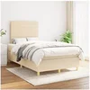 Image de Boxspring met matras stof cràmekleurig 120x200 cm3142406