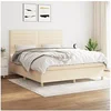 Image de Boxspring met matras stof cràmekleurig 160x200 cm3142430