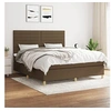 Image de Sommier à Lattes de Lit avec Matelas, Lit Rembourré, Lit Double, Lit Adulte de Chambre à Coucher Intérieur, Moderne, Marron Foncé 180x200 cm