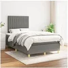 Image de Boxspring met matras stof donkergrijs 120x200 cm3142482