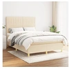 Image de Boxspring met matras stof cràmekleurig 140x190 cm3142494