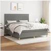 Image de Boxspring met matras stof donkergrijs 160x200 cm3142506