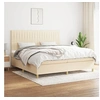 Image de Boxspring met matras stof cràmekleurig 200x200 cm3142526