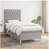 Image de Boxspring met matras stof lichtgrijs 90x200 cm3142545