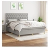 Image de Boxspring met matras stof lichtgrijs 160x200 cm3142585