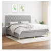 Image de Boxspring met matras stof lichtgrijs 200x200 cm3142601