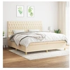 Image de Boxspring met matras stof cràmekleurig 200x200 cm3142606