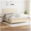 Image de Boxspring met matras stof cràmekleurig 160x200 cm3142670