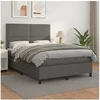 Image de Boxspring met matras kunstleer grijs 140x190 cm3142783