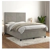 Image de Boxspring met matras fluweel lichtgrijs 140x200 cm3142905