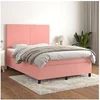 Image de Boxspring met matras fluweel roze 140x200 cm3142910