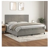 Image de Boxspring met matras fluweel lichtgrijs 200x200 cm3142923