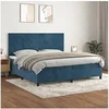 Image de Boxspring met matras fluweel donkerblauw 200x200 cm3142927