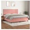 Image de Boxspring met matras fluweel roze 200x200 cm3142928