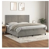 Image de Boxspring met matras fluweel lichtgrijs 200x200 cm3142983