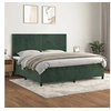 Image de Boxspring met matras fluweel donkergroen 200x200 cm3142986
