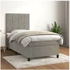 Image de Boxspring met matras fluweel lichtgrijs 90x190 cm3142995