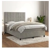 Image de Boxspring met matras fluweel lichtgrijs 140x200 cm3143025