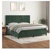 Image de Sommier à Lattes de Lit avec Matelas, Lit Rembourré, Lit Double, Lit Adulte de Chambre à Coucher Intérieur, Moderne, Vert Foncé 200x200cm Velours