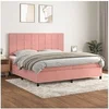 Image de Boxspring met matras fluweel roze 200x200 cm3143048