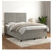 Image de Boxspring met matras fluweel lichtgrijs 140x190 cm3143079