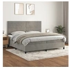 Image de Boxspring met matras fluweel lichtgrijs 200x200 cm3143103