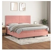 Image de Boxspring met matras fluweel roze 200x200 cm3143108