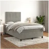 Image de Boxspring met matras fluweel lichtgrijs 120x200 cm 3143133