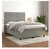 Image de Boxspring met matras fluweel lichtgrijs 140x200 cm3143145