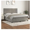 Image de Boxspring met matras fluweel lichtgrijs 160x200 cm3143151