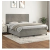 Image de Boxspring met matras fluweel lichtgrijs 180x200 cm3143157