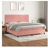 Image de Boxspring met matras fluweel roze 200x200 cm3143168