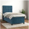 Image de Boxspring met matras fluweel donkerblauw 90x190 cm3143179
