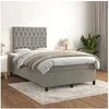 Image de Boxspring met matras fluweel lichtgrijs 120x200 cm3143193