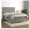 Image de Boxspring met matras fluweel lichtgrijs 140x200 cm3143205