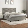 Image de Boxspring met matras fluweel lichtgrijs 180x200 cm3143217