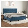 Image de Boxspring met matras fluweel donkerblauw 200x200 cm3143227