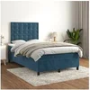 Image de Boxspring met matras fluweel donkerblauw 120x200 cm3143257